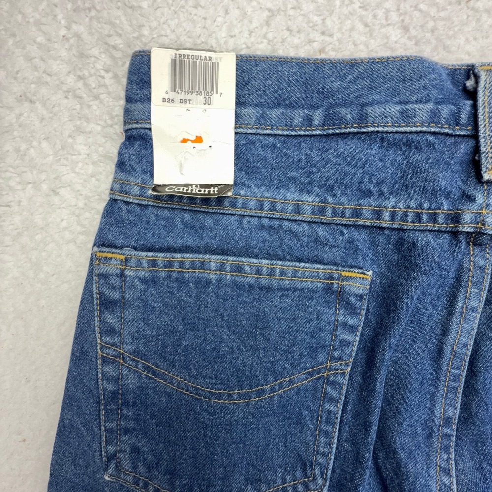 Carhartt B26 DST Denim Shorts Mens 30 Blue Workwear Cotton Irregular NWT